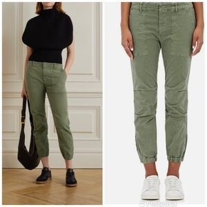 Nili Lotan Cropped Military Pant in Camo Green